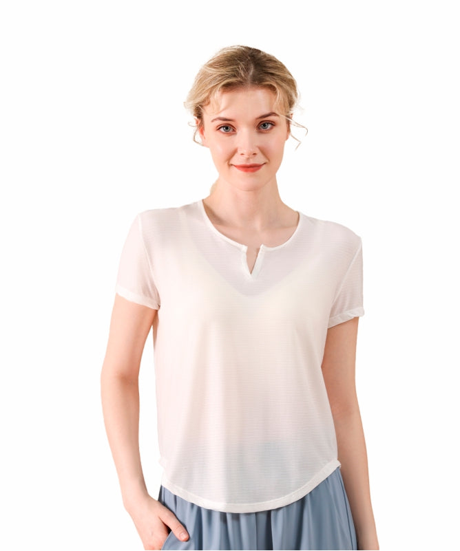 Women's Brasília V-Neck Yoga Blouse – Short Sleeve, Comfortable & Stylish for Physical Activities | REF: 1150