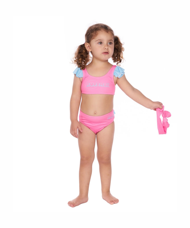 Baby Girl Set 1 to 3 Years Old Top and Bottom Babado with Faixa de Cabelo Mormaii