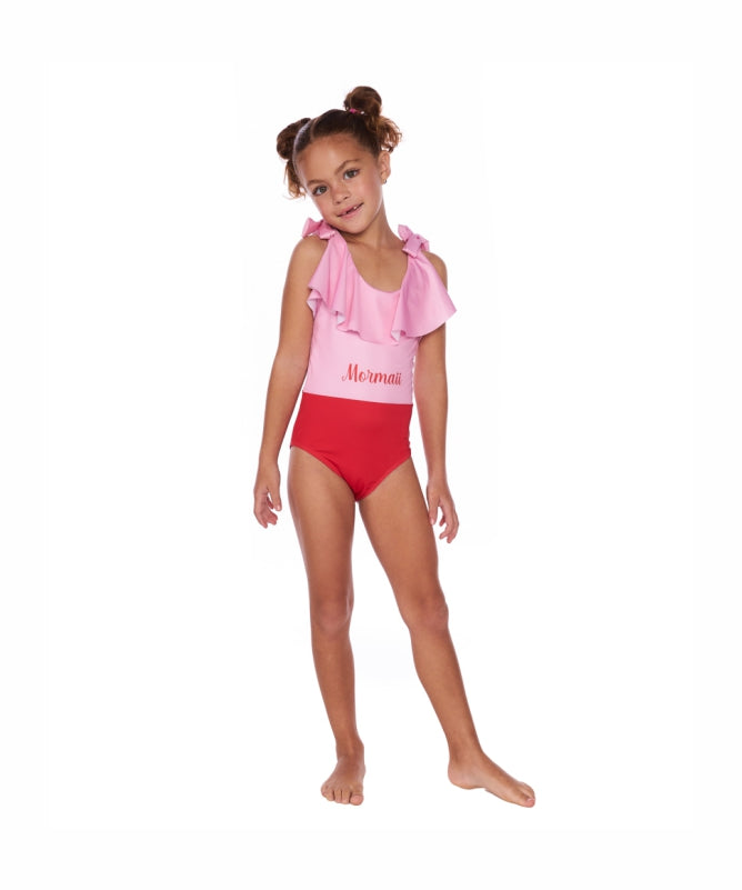 Girls One Pice Swimwear 4 to 10 Years Old Mormaii