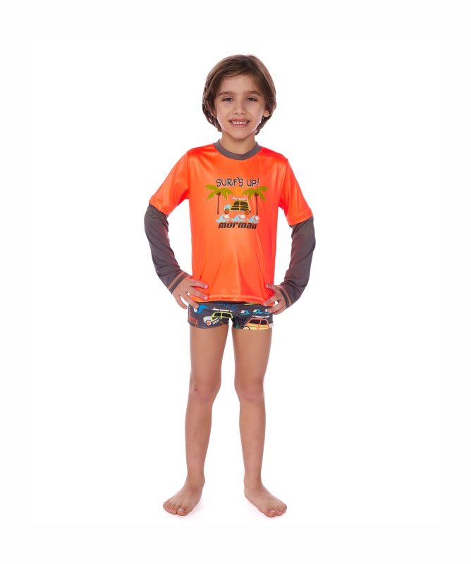 Boys long Sleeve Hash guard 4 to 10 Years Old with UV50+ Sun Protection Two Colors Mormaii - REF: 83217