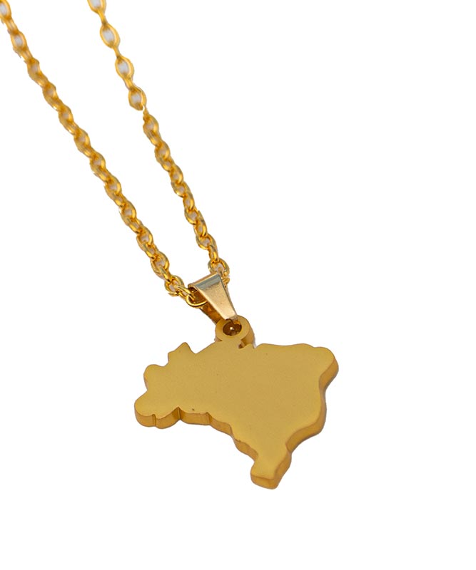 Brazil Map Jewelry Gold